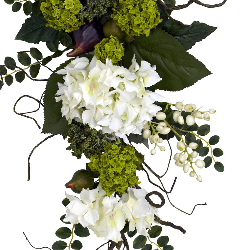 Nearly Natural 28in. Hydrangea Teardrop, White - Image 3